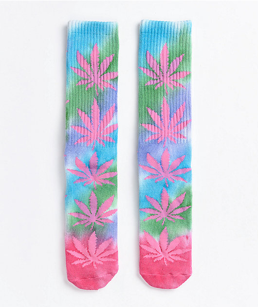 Huf Plantlife Crew Socks - Black/Neon Green - New Star