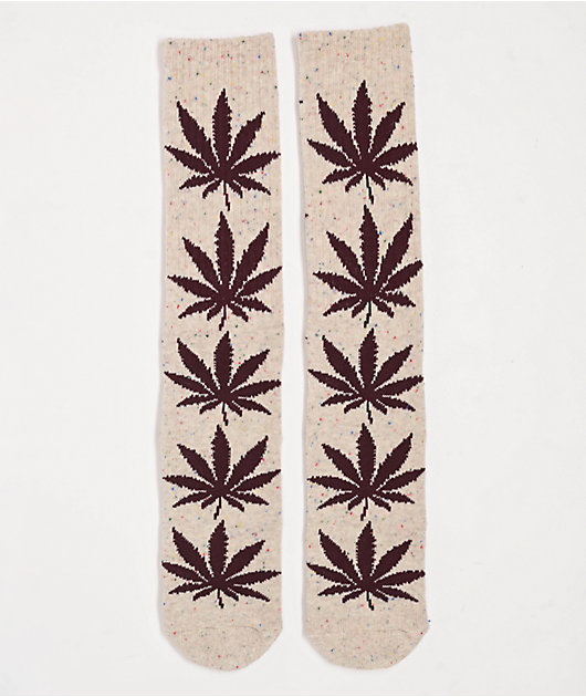 HUF Plantlife Speckled Cream Crew Socks