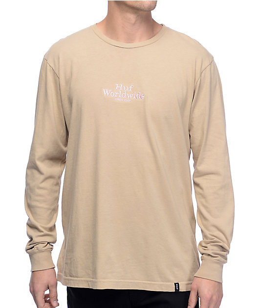 HUF Rose Hand Tan Long Sleeve T-Shirt