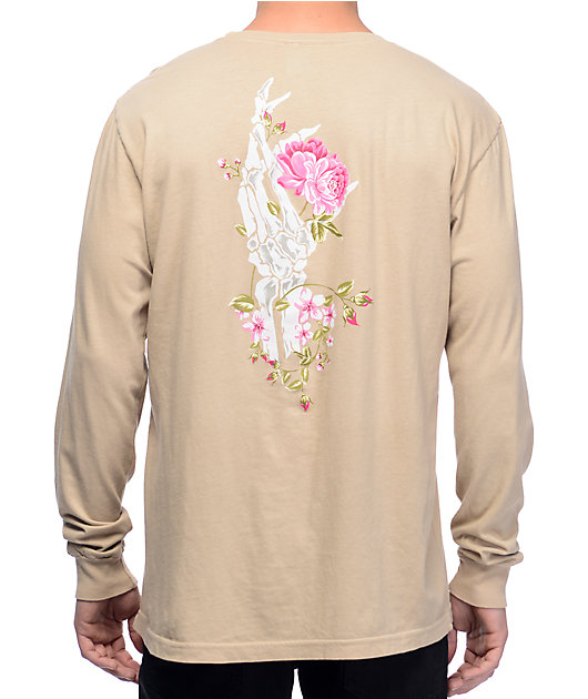 HUF Rose Hand Tan Long Sleeve T-Shirt