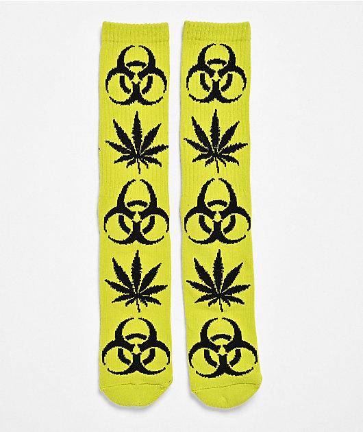 HUF Sector Plantlife Safety Green Crew Socks