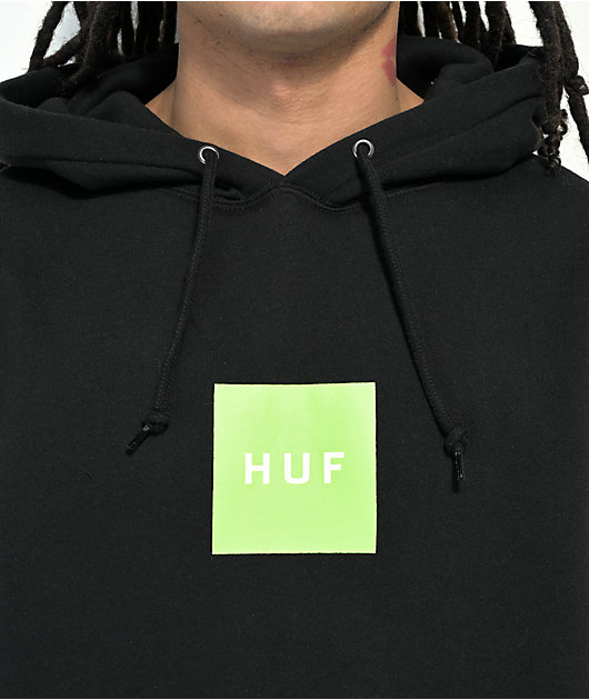 HUF Set Box Logo Black & Green Hoodie | Zumiez