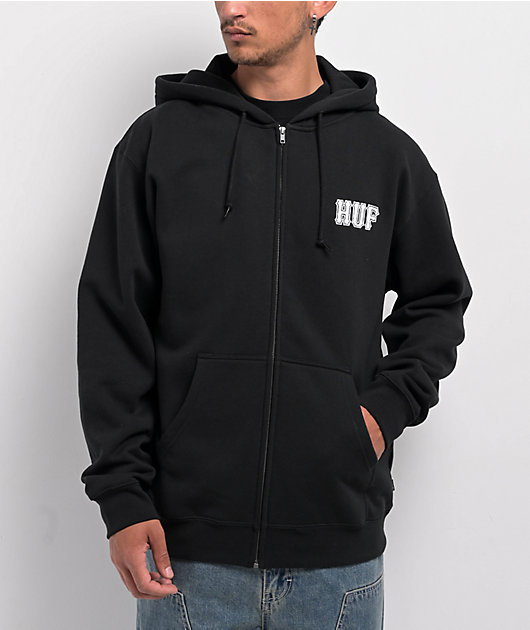 HUF Set Classic Logo Black Zip Hoodie | Zumiez