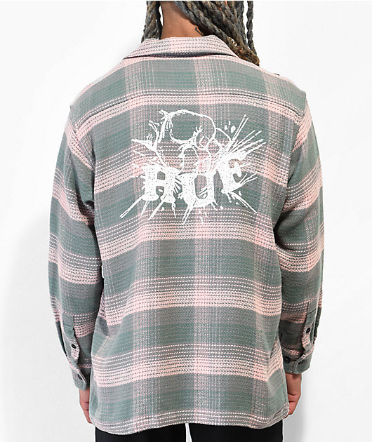 HUF Smash Pink & Green Flannel Shirt