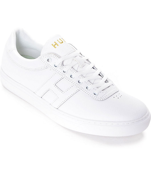white leather skate shoes