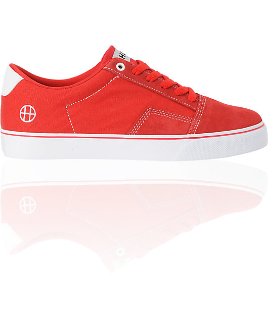 HUF Southern Canvas &amp; Suede Red Skate Shoes Zumiez