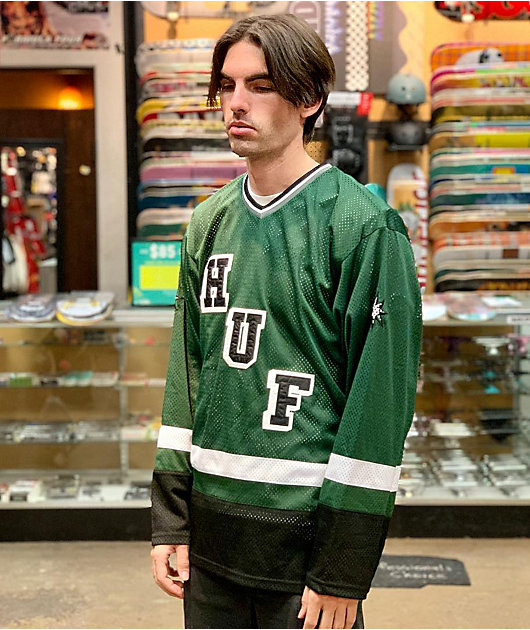 Huf Star Green & White Hockey Jersey - Size S - Green - Jerseys - Shirts - Men's Clothing at Zumiez