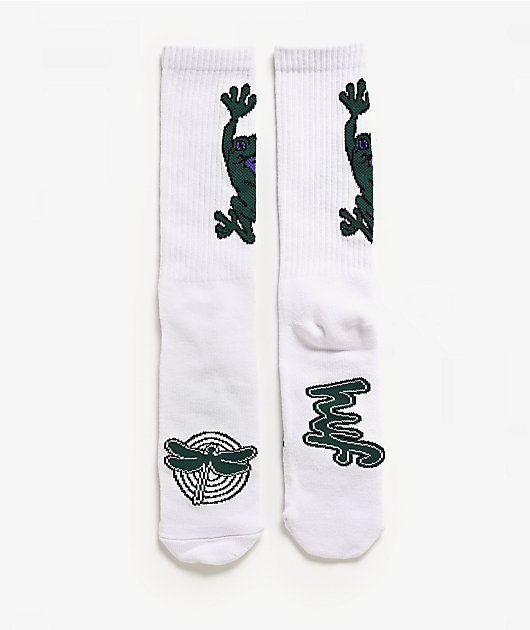 HUF Stuck On You White Crew Socks