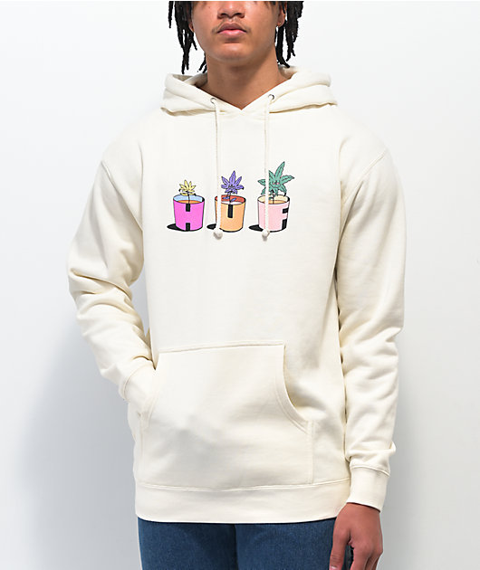 HUF Water Your Garden Natural Cream Hoodie Zumiez