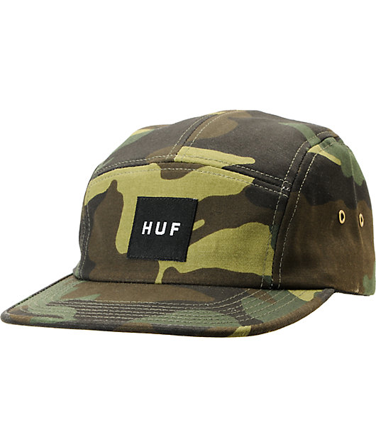 HUF Woodland Camo Box Logo 5 Panel Hat
