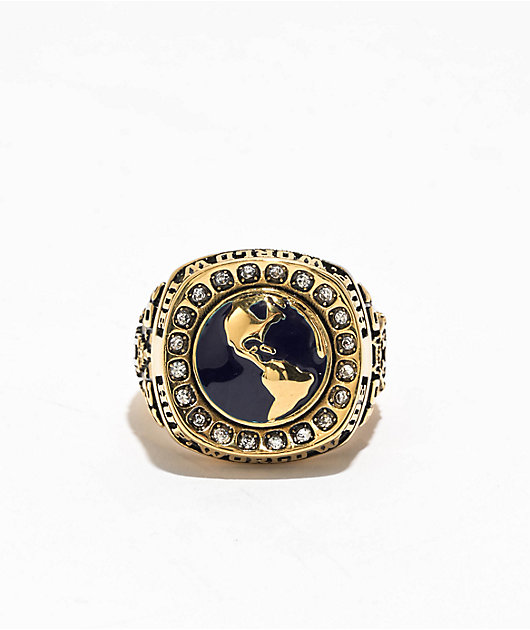 HUF Worldwide Gold Ring | Zumiez