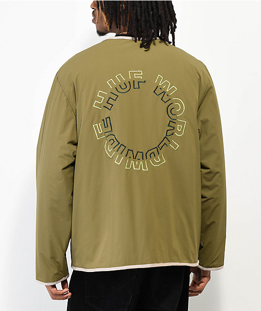 HUF Worldwide Olive Green Reversible Liner Jacket