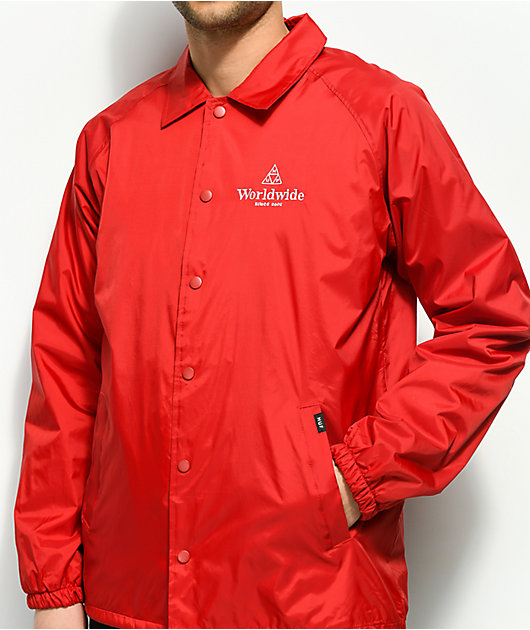 HUF Worldwide Red Coaches Jacket