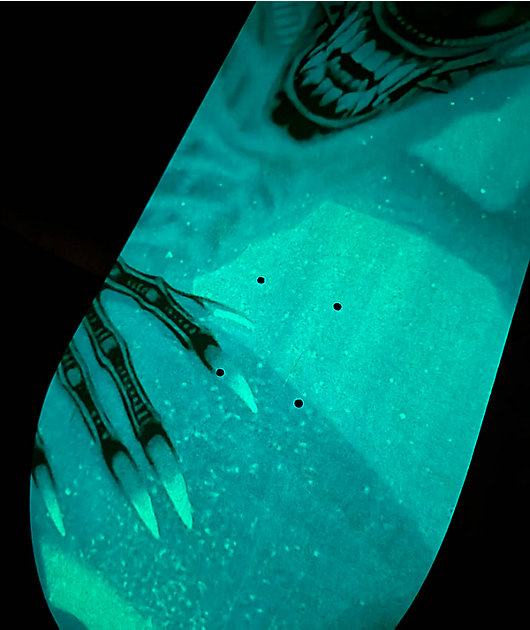 HUF X ALIEN Xenomorph Glow In The Dark 8.25" Skateboard Deck