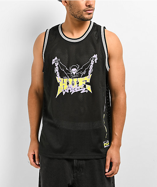 HUF Zine Black Basketball Jersey | Zumiez