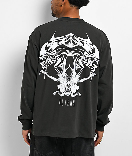 HUF x ALIEN Xenomorph Black Wash Long Sleeve T-Shirt