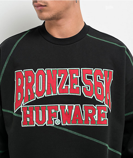 HUF x Bronze 56K Hufware Black Crewneck Sweatshirt | Zumiez HUF x Bronze 56K Hufware Black Crewneck Sweatshirt | Zumiez
