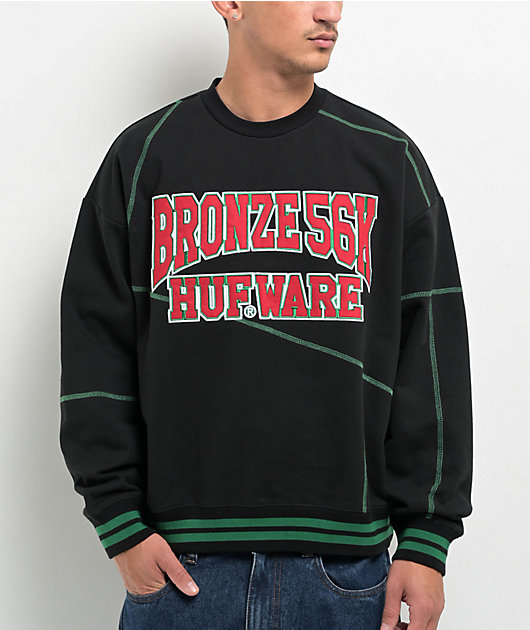 HUF x Bronze 56K Hufware Black Crewneck Sweatshirt | Zumiez