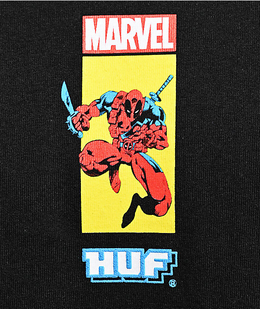 ◆HUF◆HUF x Deadpool Loudmouth Black 半袖T シャツ 送料込 HUF x Marvel Deadpool Loudmouth T-Shirt Adult Large Black SS