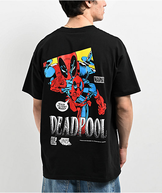 ◆HUF◆HUF x Deadpool Loudmouth Black 半袖T シャツ 送料込 HUF x Deadpool Loudmouth Black T-Shirt | Zumiez