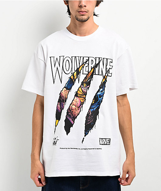HUF x Deadpool Tear White T-Shirt | Zumiez