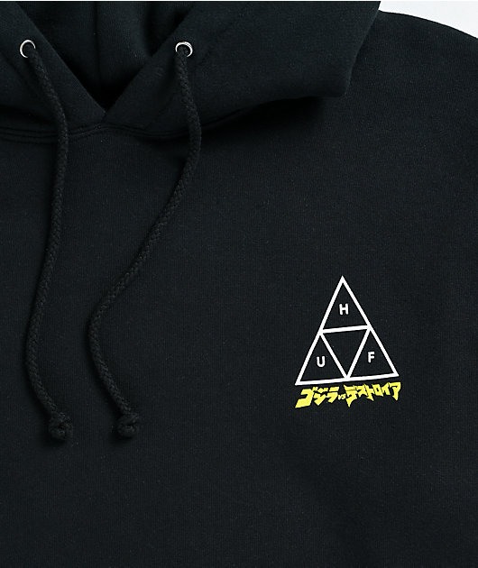 HUF x Godzilla Triple Triangle Black Hoodie