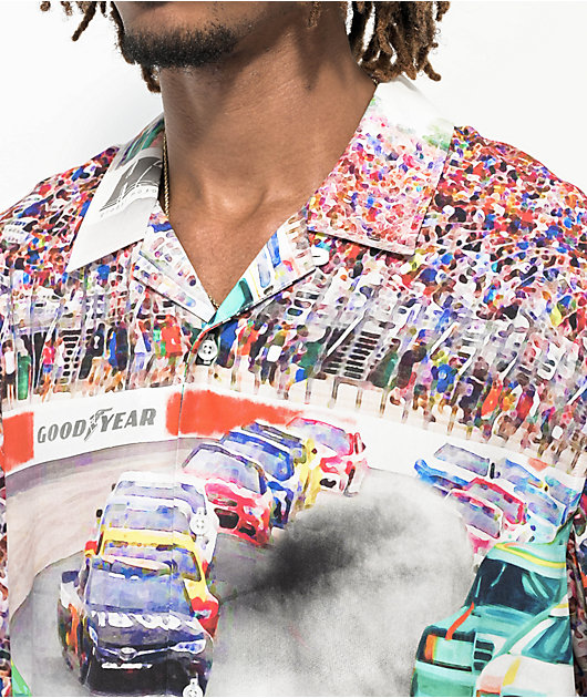 【メンズ】HUF x Goodyear Mens Button Up シャツ HUF x Goodyear Circuit Short Sleeve Shirt | Zumiez