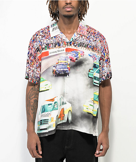 【メンズ】HUF x Goodyear Mens Button Up シャツ HUF x Goodyear Circuit Short Sleeve Shirt | Zumiez