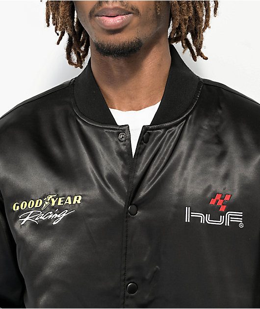 HUF x Goodyear Touring Black Satin Jacket