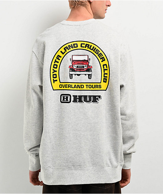 HUF x Land Cruiser Overland Touring Ash Crewneck Sweatshirt | Zumiez