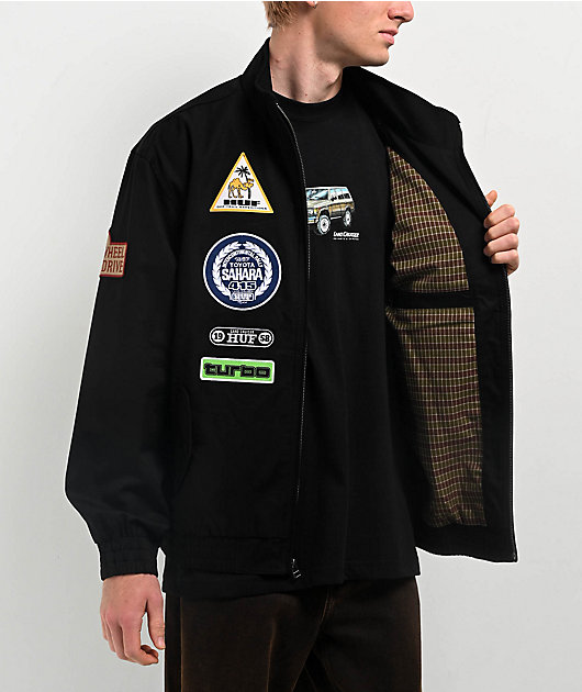 HUFのjacket HUF Moto Black & Green Jacket | Zumiez