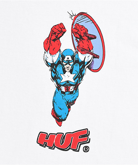 No | Cap Cap White Zumiez Marvel T-Shirt Collection HUF Avengers x