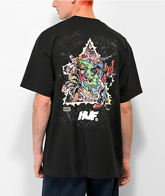 HUF x Marvel Avengers Cosmic Assemblage Black T-Shirt | Zumiez