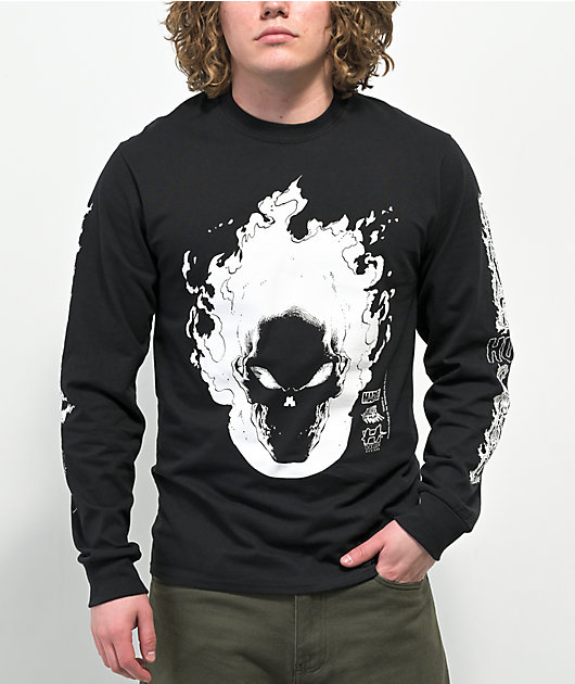 Marvel Ghost Rider camiseta negra de manga larga