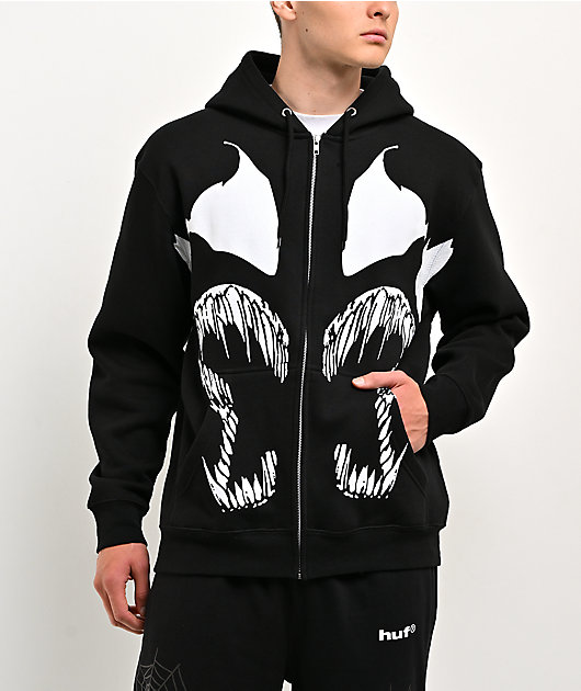 HUF x Marvel Spider-Man Symbiosis Black Zip Hoodie | Zumiez