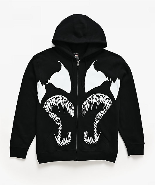 HUF x Marvel Spider-Man Symbiosis Black Zip Hoodie | Zumiez
