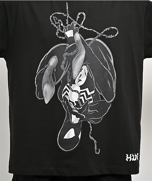 HUF x Marvel Spider-Man Upside Down Black Long Sleeve T-Shirt
