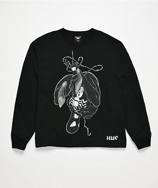 HUF x Marvel Spider-Man Upside Down Black Long Sleeve T-Shirt