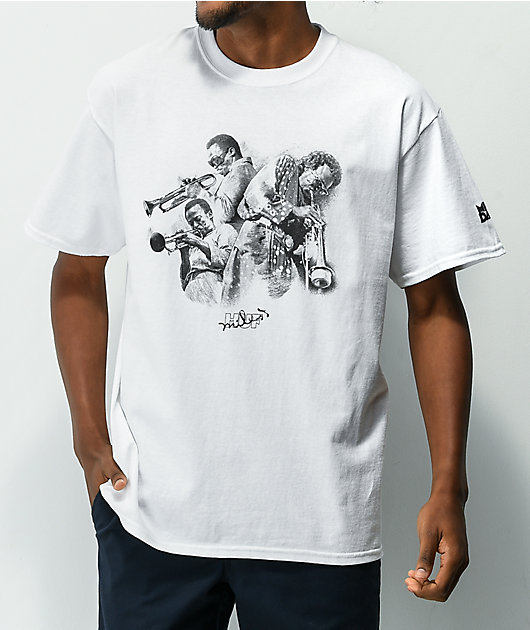 〈HUF〉HUF x MILES DAVIS コラボレーションシャツ、XL HUF x Miles Davis Directions White T-Shirt | Zumiez