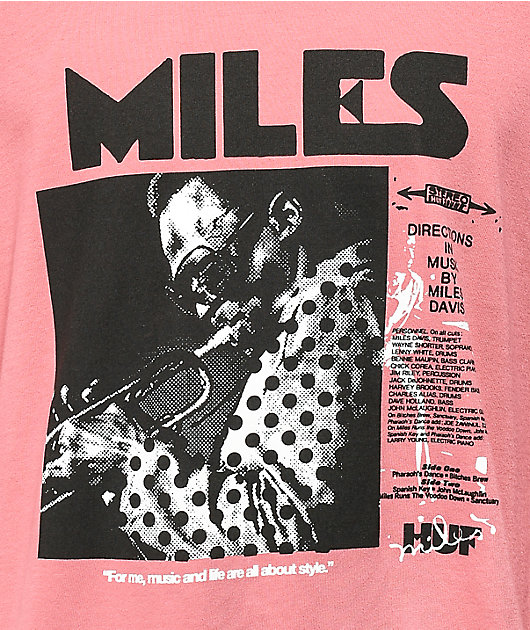 HUF x Miles Davis Voodoo Dusty Rose Camiseta de manga larga lavada 