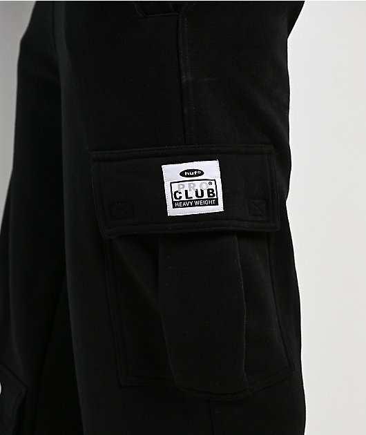 HUF x Pro Club Black Cargo Sweatpants