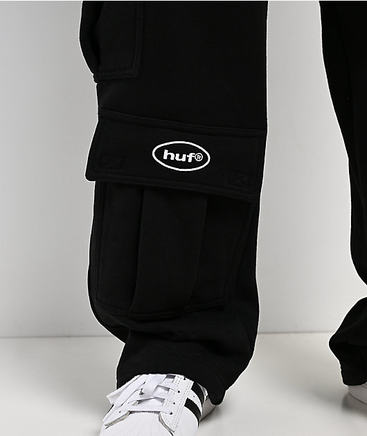 HUF x Pro Club Black Cargo Sweatpants