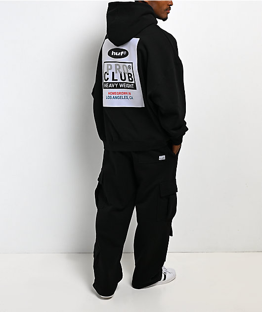 HUF x Pro Club Black Cargo Sweatpants
