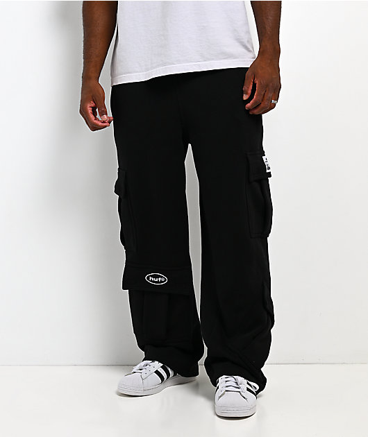 HUF x Pro Club Black Cargo Sweatpants
