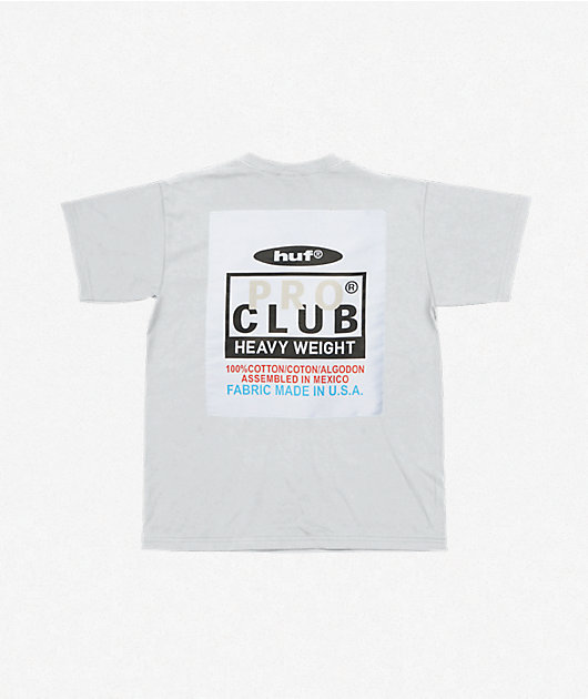 HUF x Pro Club Heavyweight White T-Shirt