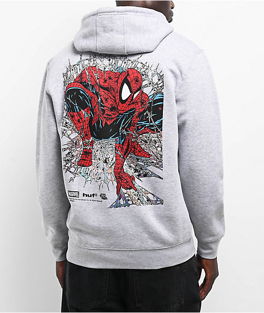 HU HUF x Spider-Man Arachknight Grey Zip Hoodie | Zumiez