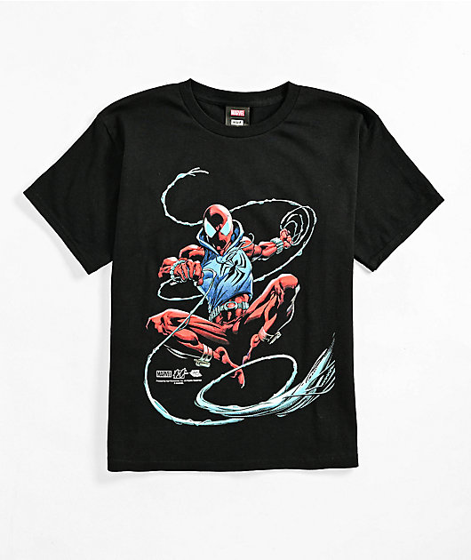 HUF × SpiderMan HANGIN-OUT ロゴ Tシャツ HUF x Spider-Man Universe Kids Scarlet Spider Black T-Shirt