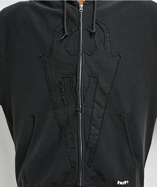HUF x Spider-Man Web Black Wash Zip Hoodie