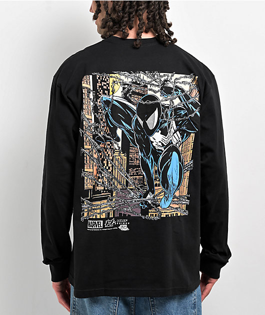 HUF x Spiderman Hanging Out Black Long Sleeve T Shirt