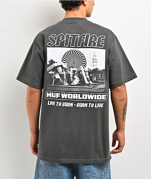 HUF x Spitfire Burn Grey T-Shirt